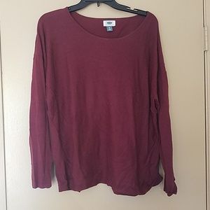 Old Navy Maroon Long Sleeve Shirt